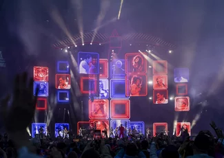 Robbie Williams am 26. Juli im Olympiastadion mit insgesamt 65.000 Besucher:innen